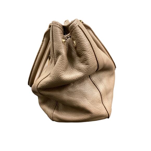 Tory Burch Purse Women’s One Size Leather Two Handles Snap Closure Taupe - Picture 3 of 9